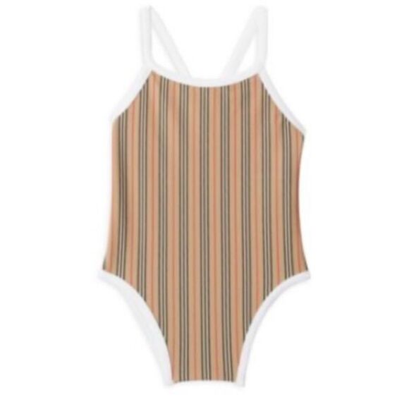 Brand new kids Burberry Striped One-Piece Swimsuit - Picture 1 of 6